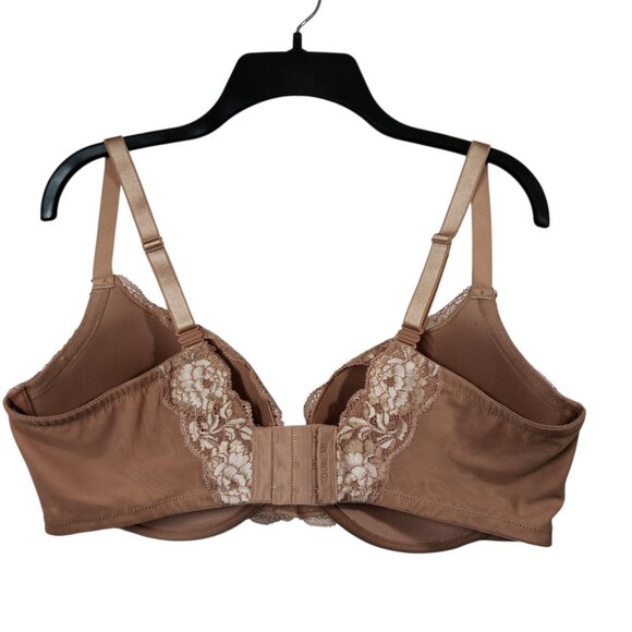 Adore Me Underwire Padded Lined Pushup Bra Beige Floral Lace Size 38DD - Picture 5 of 10